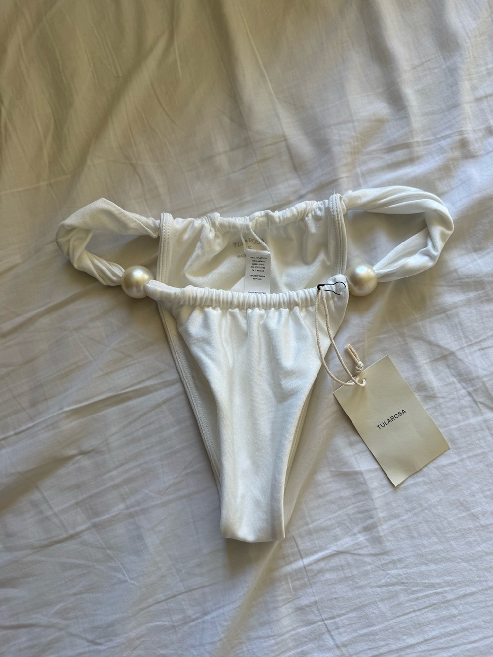 Tularosa White Pearl-Accent Bikini Bottom